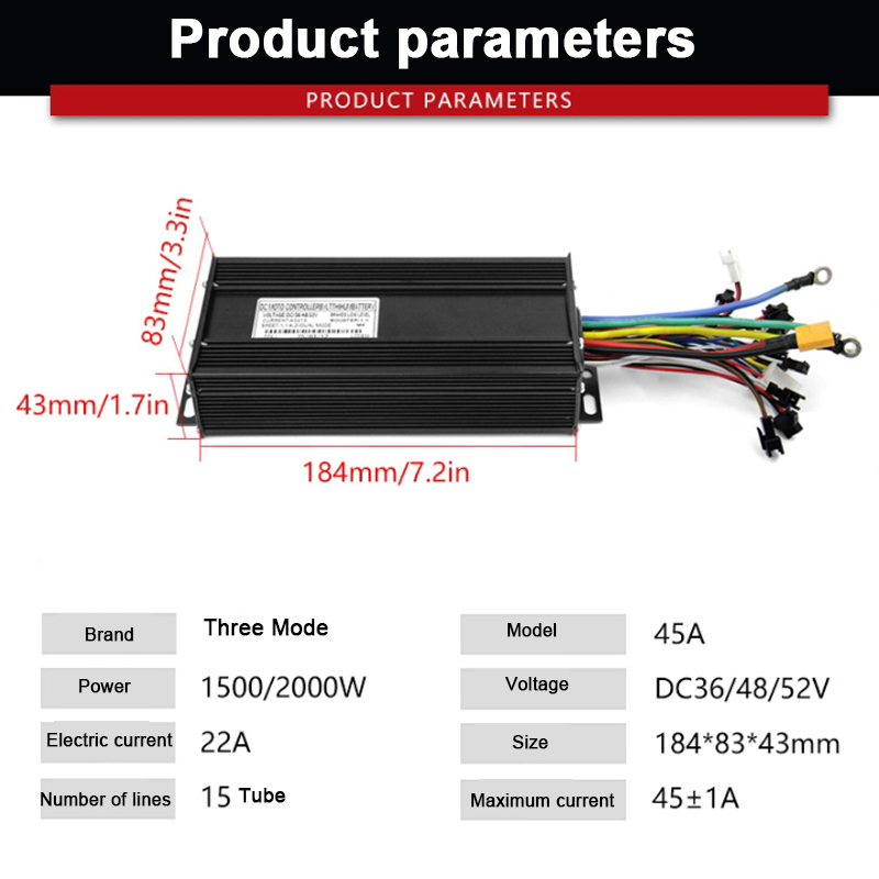 15-Tube Three Mode 45A SineWav - 72V 45A Dual Controller review and price